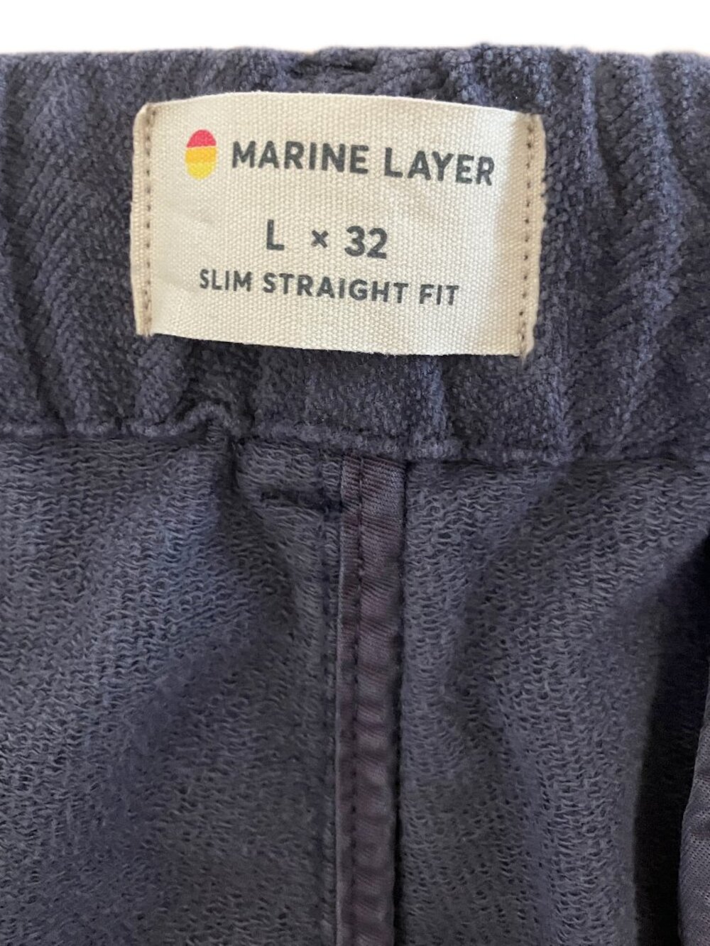 Marine Layer Men's Saturday Moleskin Slim Straight Chino Mood Indigo Size L-32 - Picture 12 of 13